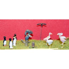 Z06 Flamingos, owls Vultures & Penguins (OO Scale 1/76th)