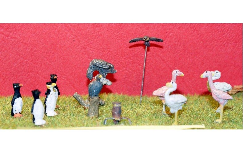 Z06 Flamingos, owls Vultures & Penguins (OO Scale 1/76th)