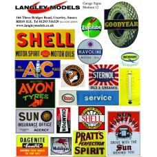 SMF12 Enamel Sign Reproductions -Garage ads (Medium)