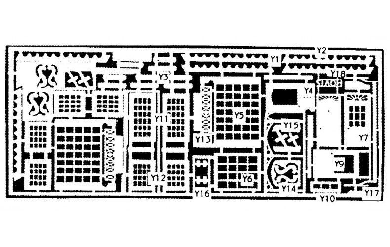 V1a etching for 3 assorted shops (V1) Unpainted Kit OO Scale 1:76