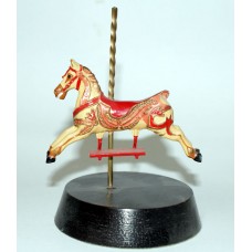 Car1 Carousel Horse Painted and mounted on a Wooden Plinth