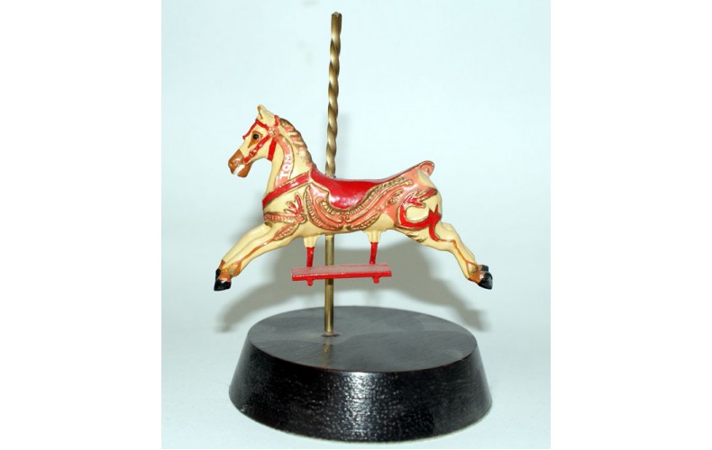 Car1 Carousel Horse Painted and mounted on a Wooden Plinth