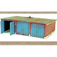 10163 Garages (3 terraced) (OO/HO Scale 1/87th)