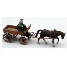 38757 Painted Horse Drawn Open Wagon (OO/HO Scale 1/87th)