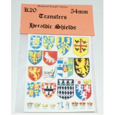 KS20 Waterslide Transfers - Heraldic Shields (54mm scale)