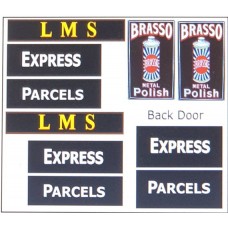 T18G23D1 LMS Waterslide Tranfers for G23 Parcel Van (OO Scale 1/76th)