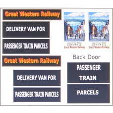 T18G23D2 GWR Waterslide Transfers for G23 Parcel Wagon (OO scale 1/76th)