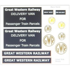 T19G25D1 GWR Waterslide Tranfers for G25 Traders Van (OO Scale 1/76th)