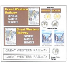 T19G25D2 GWR Waterslide Transfers for G25 Traders Van (OO Scale 1/76th)