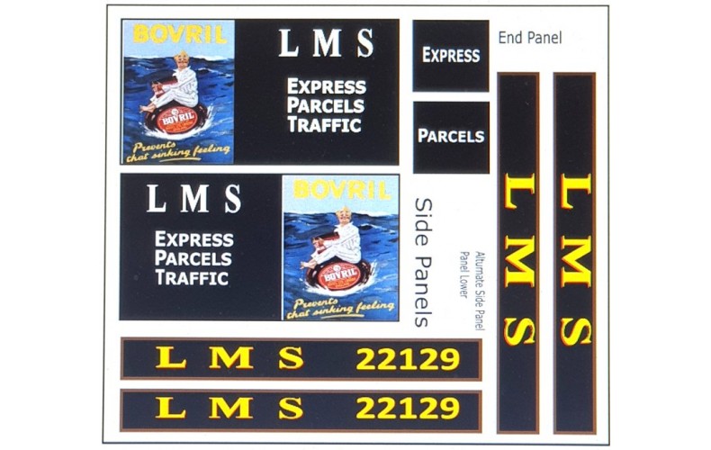 T19G25D3 LMS Waterslide Transfers for G25 Traders Van (OO Scale 1/76th)